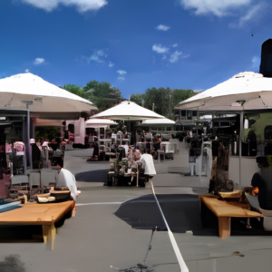 Square Bench Seat Pod with Umbrella