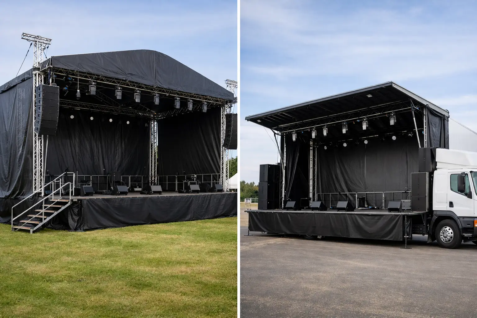 Temporary Staging Versus Truck Stage Compared